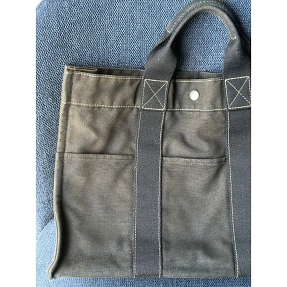 Hermès Toile Fourre-Tout MM* BLACK in VERY good‎ condition! DEAL ALERT COA - Picture 4 of 16